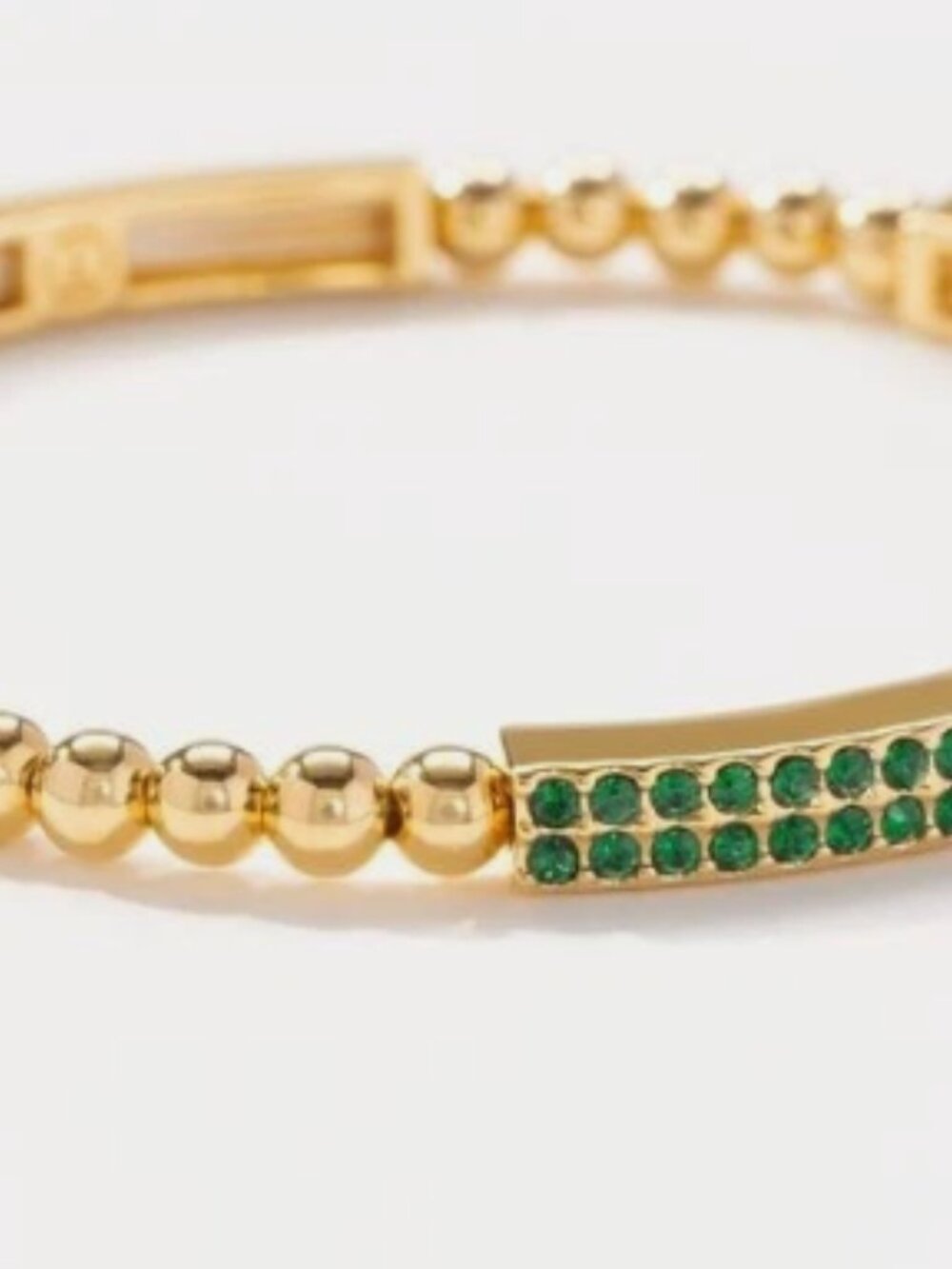 Touchstone Crystal Golden Green Emerald Final Stretch Bracelet